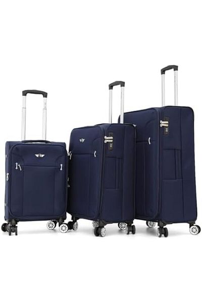 DILIXI Polyester Trolley Luggage Set 3 Pieces for Unisex L 28-M 24-S 20, Navy Color