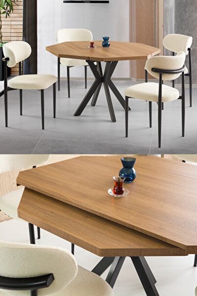 Eymense Hisar 4 Sandalyeli Açılır Mutfak Masa Takımı