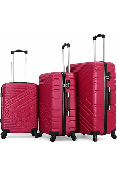 Giordano Unisex Luggage Set 136/3TR, Marsala, Polycarbonate (PC)