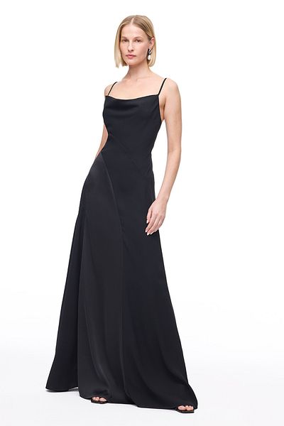 Perspective Black Rennes Regular Fit Long Dress