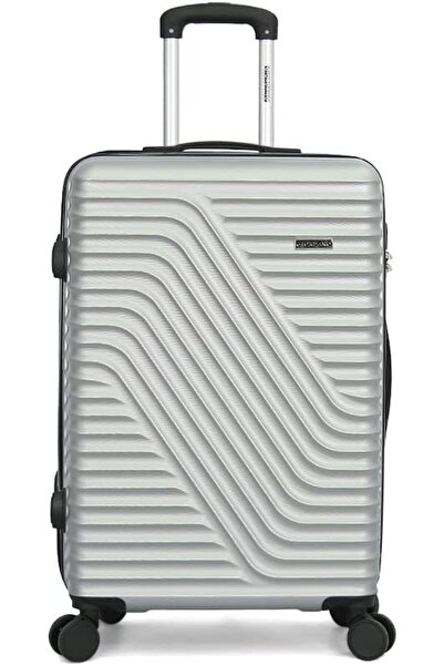 Giordano 3-Piece Unisex Hardcase Spinner Luggage Set, L 28-M 24-S 20, Silver, Polycarbonate