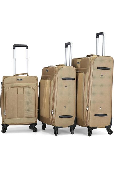 Giordano Unisex Luggage Set 09Sm/3TR, Beige, Polyester