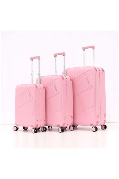 SONADA Hardshell Luggage Trolley Bag 3 Pieces Set, Pink (S-20", M-24", L-28")