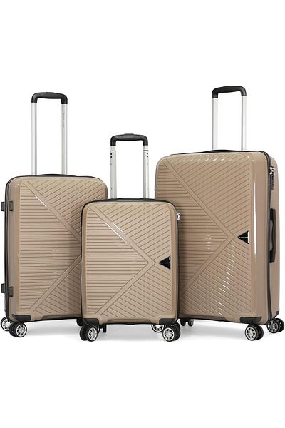 Giordano 3-Piece Luggage Set, Beige, Polycarbonate