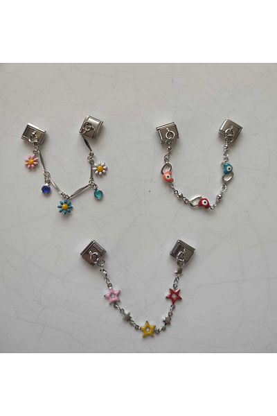 HKN AVM ACCESSORİES Italian Charm Dangle Charm Bangle Charm Colorful 3Pcs