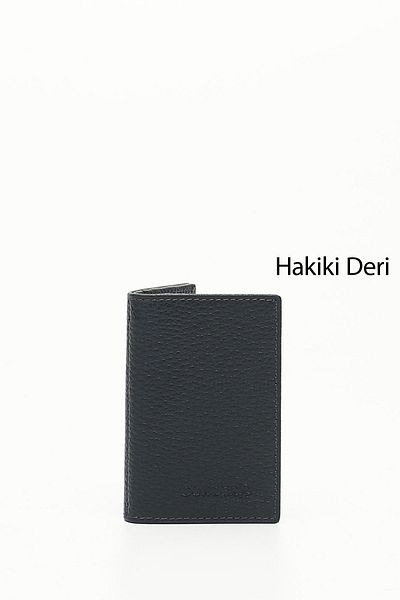 GÖNDERİ(R) DARK BLUE Genuine Leather Unisex Card Holder 06205