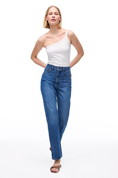 Perspective Denim albastru Slim Fit Denim cu talie înaltă