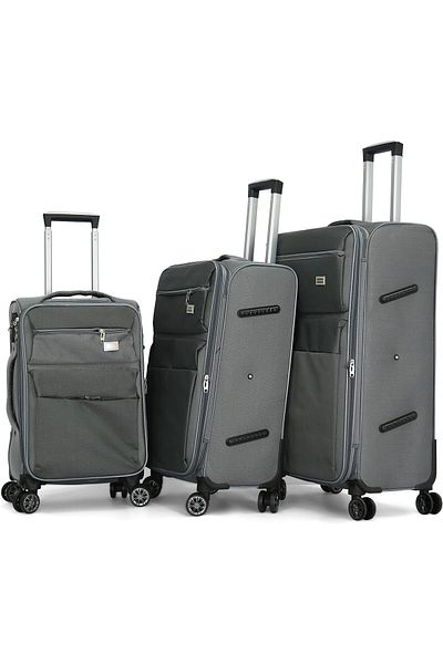 Giordano Unisex Luggage Set 16584/3tr, Gray, Polyester