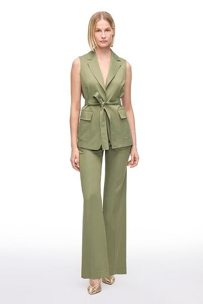 Perspective Khaki Calcite Regular Fit Men's Collar Vest