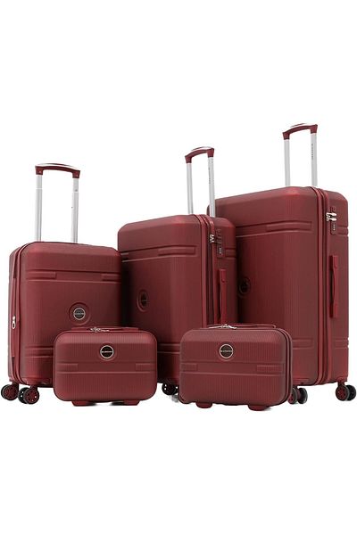 Giordano Abs Trolley Luggage Set,25/320/3tr 2bc, With Double Spinner Wheels And Tsa Lock