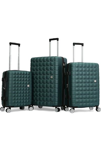 VERAGE Travel Luggage Set of 3 Pieces, Dark Green, Polycarbonate (PC)
