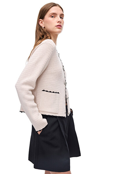 Perspective Stone Knitwear Slim Fit Crew Neck Knitwear Cardigan