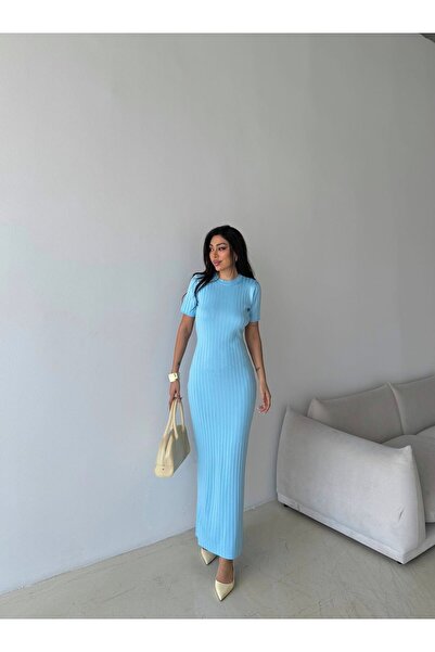 Denivy Vücuda Oturan Ribana Triko Elbise DNV-000037