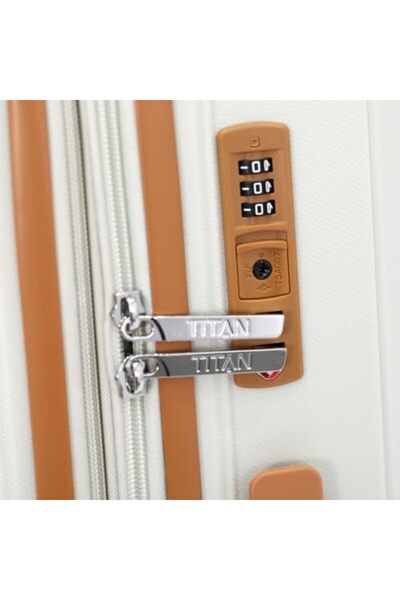 Titan Spinner Luggage with Digital Lock, L 28-M 24-S 20, White, Polycarbonate (PC)