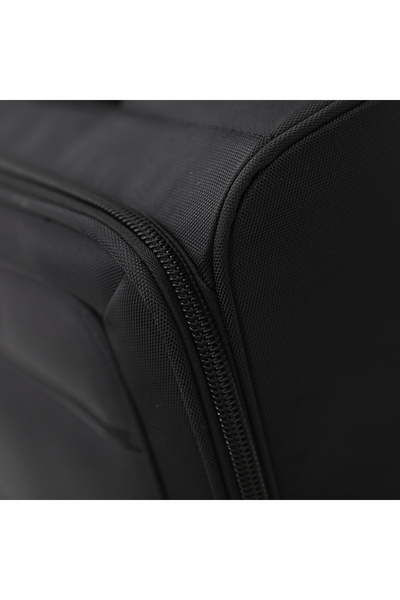 AMERICAN FLYER Softside Double Spinner Wheel Luggage Trolley Bag 16.5 inch Cabin Size, Black