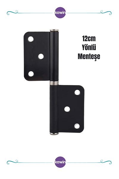 Kawin 10 bucăți 12 cm balamale uși din oțel negru, fără direcție, 2 mm, panou durabil, nichel cerman