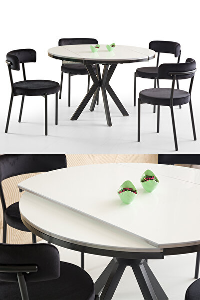 Eymense Defne 4 Sandalyeli Açılır Mutfak Masa Takımı