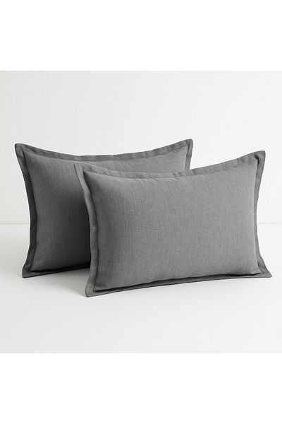 By Masuaa 2-Piece Flywheel Zippered Gray Pillow Case