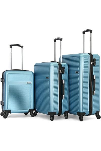 Giordano Unisex Luggage Set 100/3TR, Blue, Polycarbonate (PC)