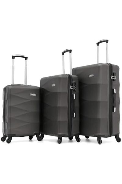 Capital Unisex Hard Shell Wheeled Luggage Set Of 3 Pieces L 28 - M 24 - S 20, Charcoal