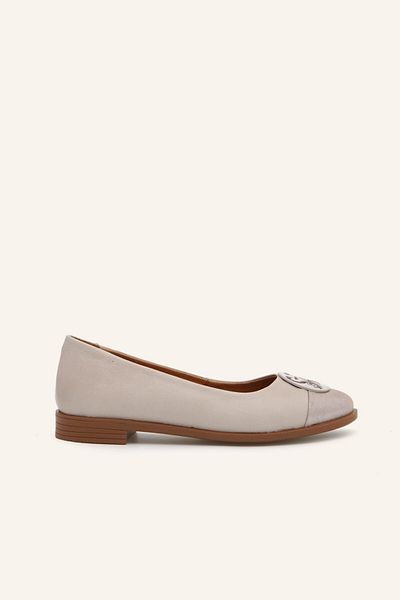MARCATELLI Stone Color St. Leather Ballerinas
