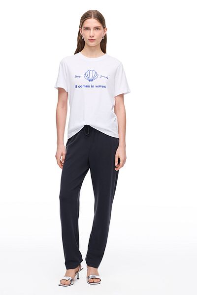 Perspective Nebula White Color Regular Fit Crew Neck T-Shirt
