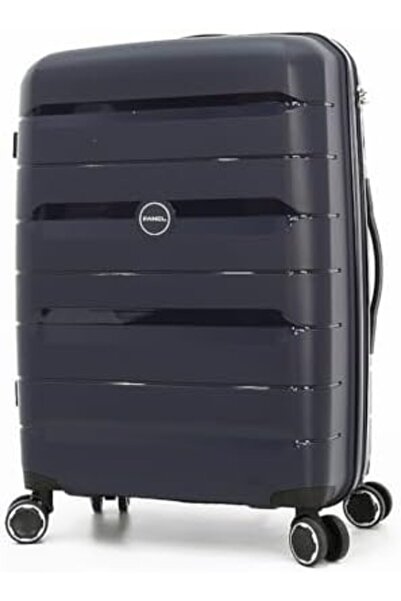 Fancl Hard Luggage Set of 3 Trolley Bags + Makeup Bag for Everyone (75CM/65CM/55CM/25CM, Dark Blue)