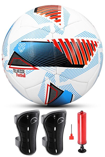 Telvesse Set of 3 Soccer Ball Shin Guards Neon League Pump Set Hard Ground Ca...