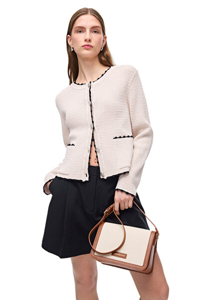 Perspective Stone Knitwear Slim Fit Crew Neck Knitwear Cardigan