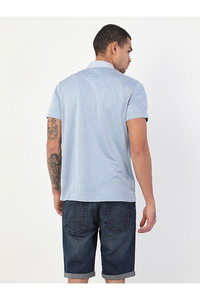 Colin's Tricou albastru cu mânecă scurtă pentru bărbați, cu gât polo, cu croiala normală