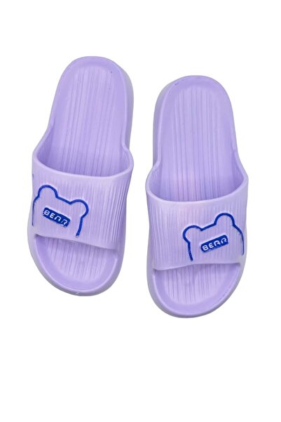 TECOS Women's Beach or Pool Slippers, Size 40-41, Teddy Bear Print, Purple, 25 Centimeters