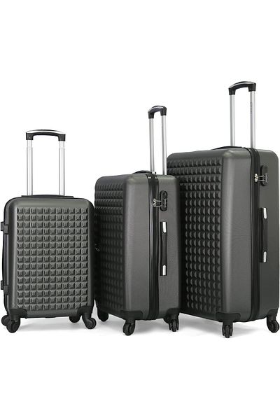 Giordano 3-Piece Spinner Luggage Set, Gray, Polycarbonate (PC)