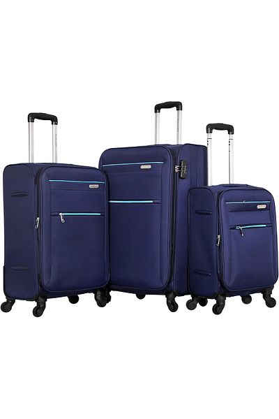 Giordano Unisex Luggage Set 16483/3TR, Navy Blue, Polyester