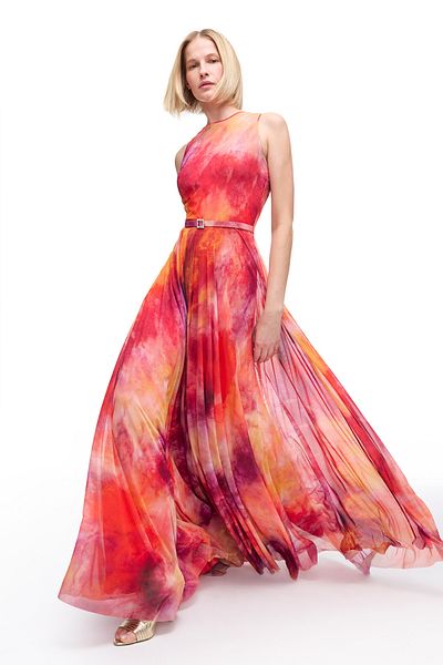 Perspective Multicolored Mepra Regular Fit Long Dress