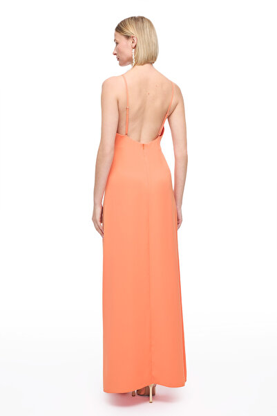 Perspective Turuncu Renos Regular Fit Uzun Boy Elbise