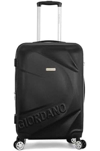 Giordano حقيبة سفر صلبة بعجلات دوارة تناسب الجميع (أسود، مجموعة من 3 قطع)