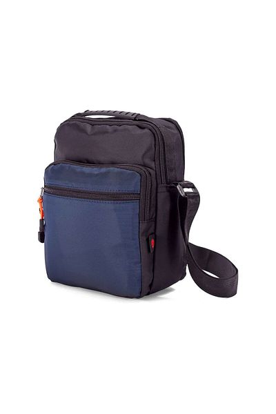 Benzi Geanta De Umar Bz 5767, 18x14x7 Cm, Poliester, 5 Compartimente, Negru/bleu