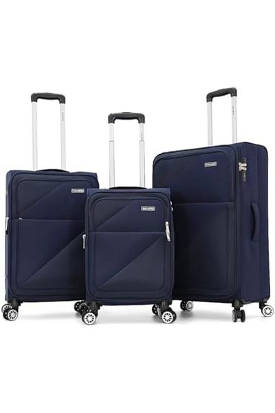 Travelite Polyester 3-Piece Wheeled Luggage Set for Unisex L28-M24-S20 (Navy Blue)