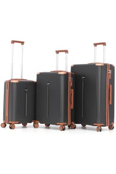 AMERICAN FLYER Travel Bags with Double Rotating Wheels and Digital Lock, L 28-M 24-S 20 Black