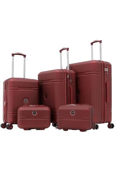 Giordano Abs Trolley Luggage Set,25/320/3tr 2bc, With Double Spinner Wheels And Tsa Lock