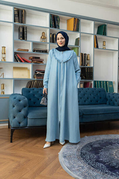 Neways 6619- Fırfırlı Ferace Açık Mavi