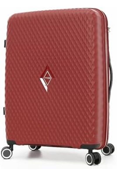 Titan Hard Shell Luggage Set of 3 Pieces with Double Spinner Wheels and Digital Lock for Privacy (Re