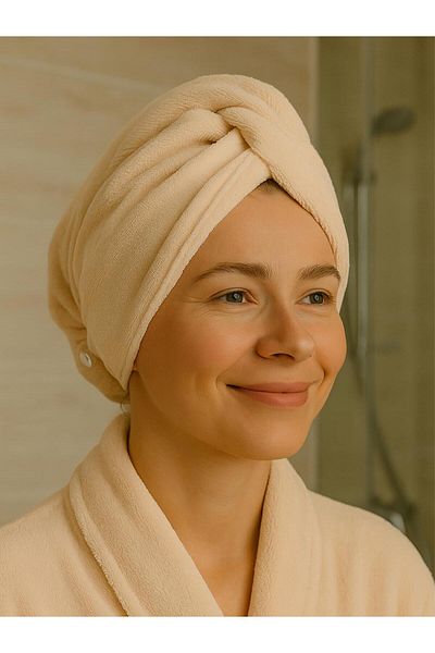 Ender Home Dreamsoft Buttoned Hair Drying Cap – Velvet