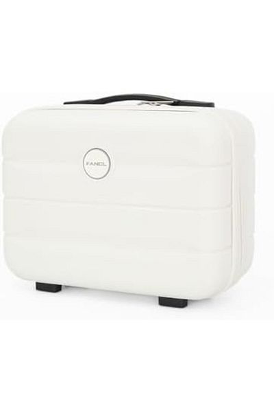 Fancl 3-Piece Hard Trolley Luggage Set + Makeup Bag (75CM/65CM/55CM/25CM, White)C