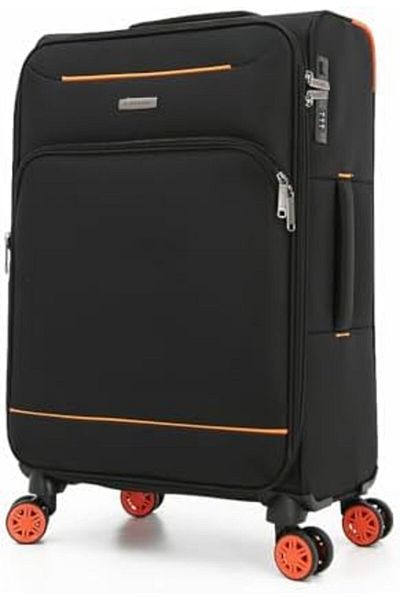 Giordano Double Spinner Wheeled Travel Bags with Digital Lock, 3-Piece Set, Black