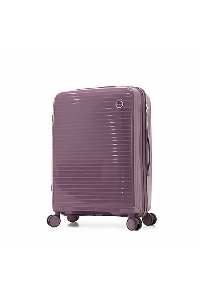 Giordano Unbreakable Hardshell PP Luggage Set with 8 Wheels - 3 Pieces Set, 20, 24, 28 Inch (Purple)
