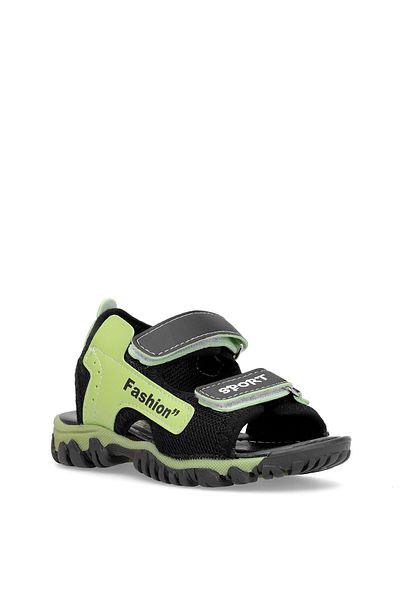 Ayakkabı Fuarı Elit SA-P-022-25Y Booties Sandale plate pentru băieți Negru - Verde