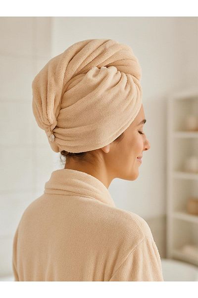 Ender Home Dreamsoft Buttoned Hair Drying Cap – Velvet