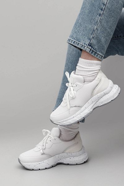 GÖNDERİ(R) Women / Girls White Lame Gön Lace-Up Sports Women's Sneaker 34555