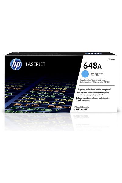 HP 648A Original LaserJet Colour Sphere Toner Cartridge, Cyan - CE261A